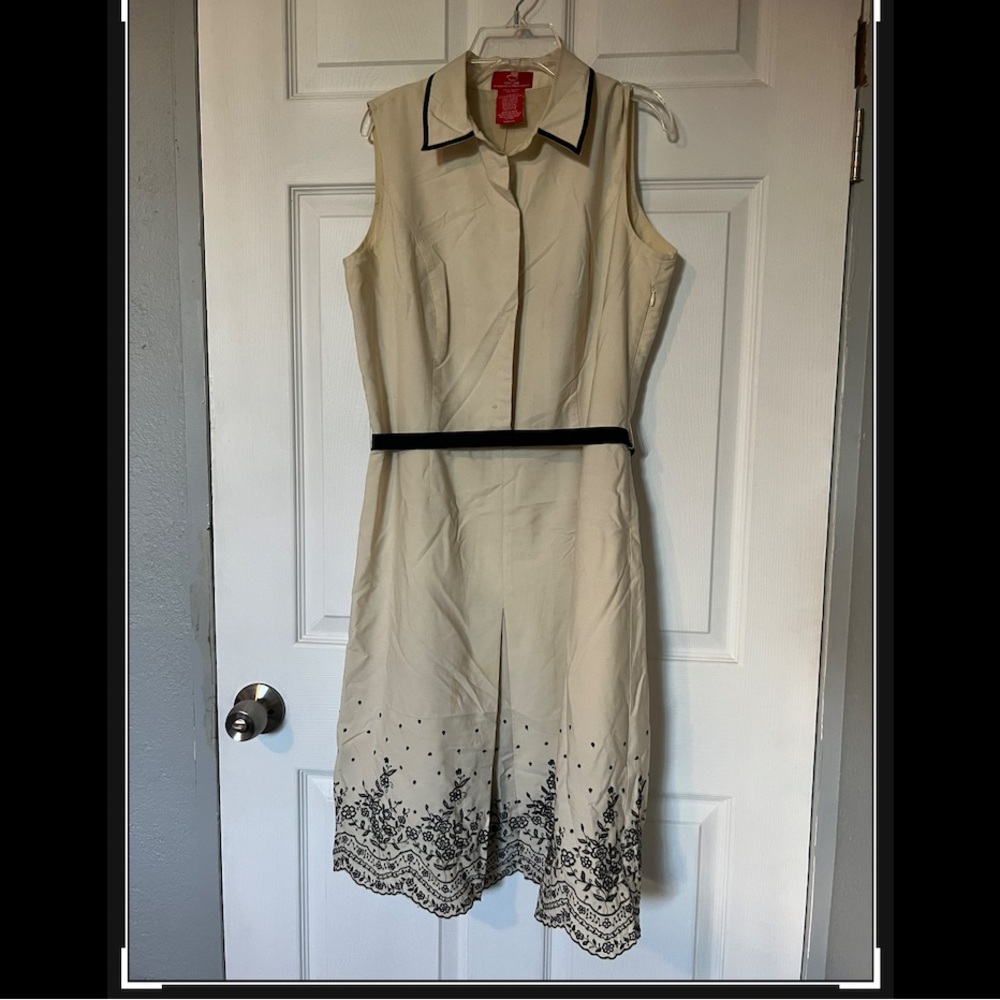 Cream Oscar de la Renta collar dress 8